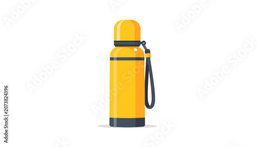 Yellow Thermos Flask Vector Illustration