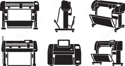 Professional Wide Format Plotter Icons for Industrial Design Projects