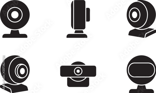 Set of Minimalist Web Camera Glyph Vectors for Web Design