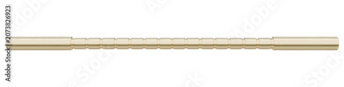 Bild auf Leinwand high quality 3d realistic render of a straight golden metal pipe featuring ribbe