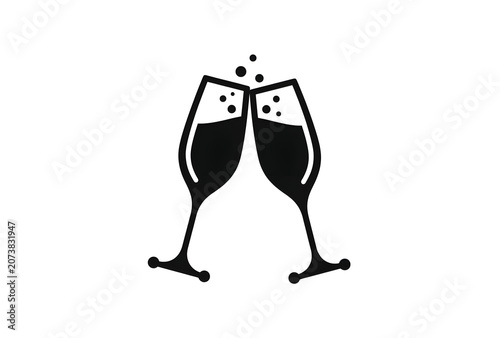 Champagne Glass Icon Celebration Vector Illustration