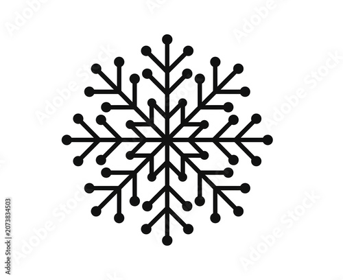 Snowflake Icon Winter Minimal Vector Design