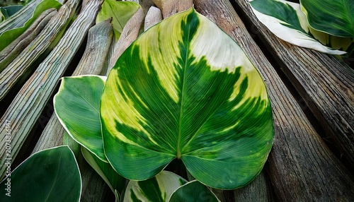 Natural Plant Green White Ficus Deltoidea Garden Background
