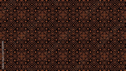 4K Motion Graphic Warm Orange Ornamental Star and Floral Geometric Pattern with Alpha Channel
