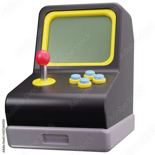 Compact Arcade Gaming Machine 3D Illustrations