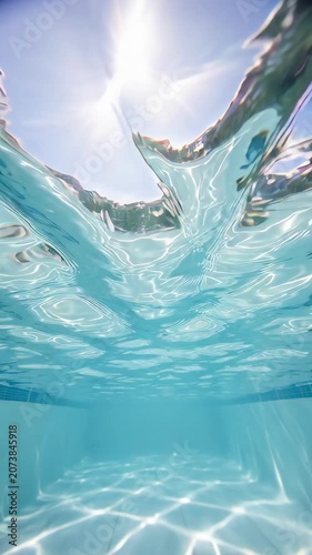 Underwater Turquoise Ocean Sunlight.