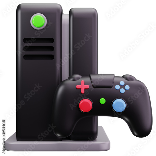 Home Gaming Console System 3D Illustrations