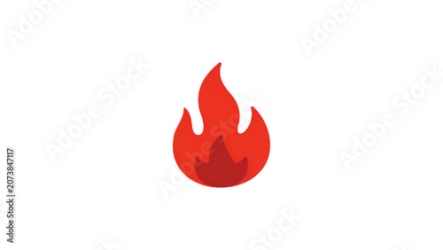 Obraz na plátně Bright red stylized flame icon with fiery edges Vector