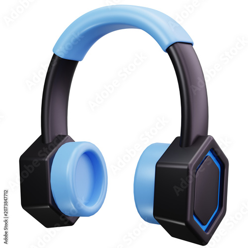 Gamer Professional Audio Headset 3D Illustrations