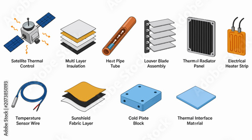 Foto Collection of industrial thermal insulation materials and components