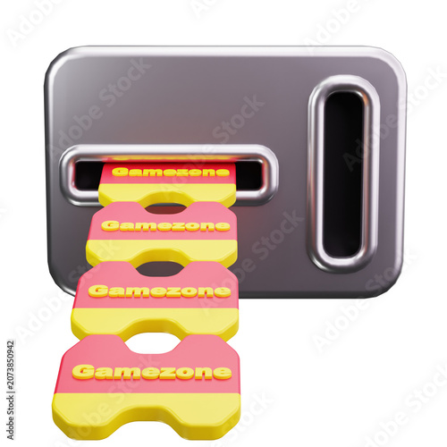 Gamezone Arcade Ticket Dispenser 3D Illustrations