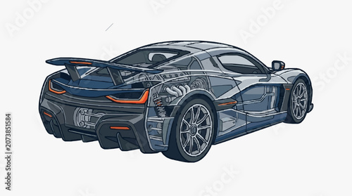 Foto High-Tech Sporty Racing Car Concept.