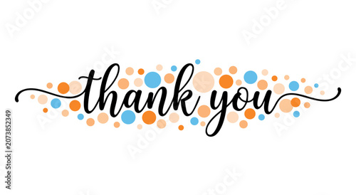 Photos Thank You Text Calligraphy Lettering Illustration Vector Design for Elegant Gree