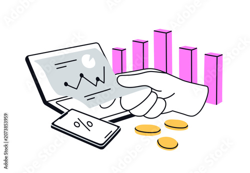 Personal finance tracking, budget management concept. Financial literacy. Sav...