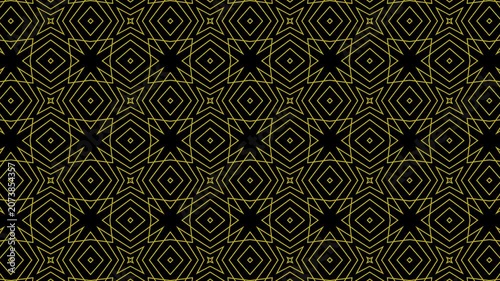 4K Abstract Motion Background: Gold Complex Geometric Star Grid with Alpha Channel
