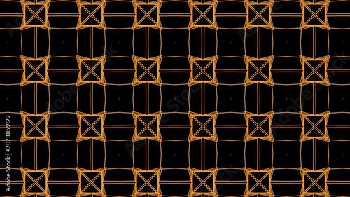 4K Abstract Motion Background: Copper Square Geometric Lattice with Alpha Channel
