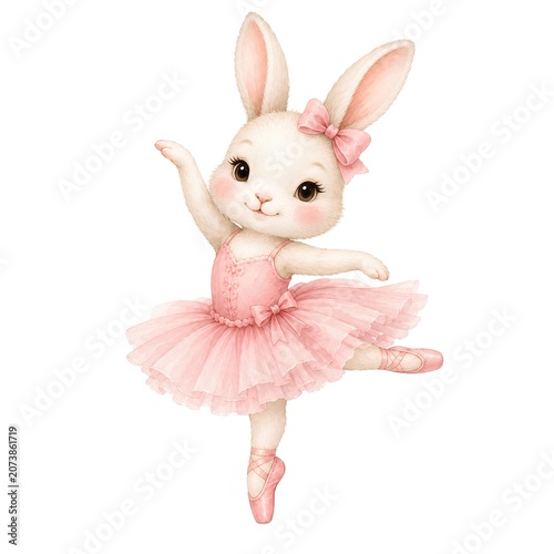 Watercolor cute little ballerina girls clipart set with ballet shoes, tutu and dress