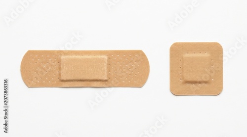 Medical adhesive bandages band-aids isolated on white background