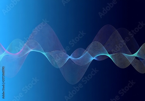 Fotografía Abstract Blue Sound Wave Background
