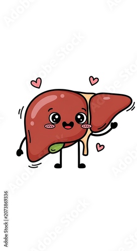 Cartoon red cow with heart eyes and bow.