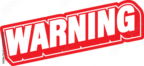 Red and White Warning Typography Graphic Element