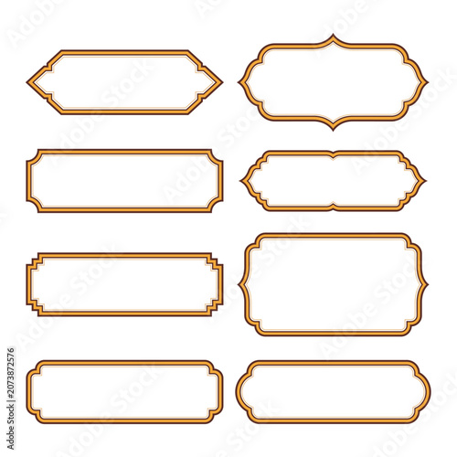 Vintage Badge Frame Retro Decorative Border Vector Illustration