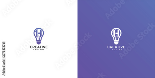 Modern Letter H Light Bulb Logo Concept for Innovative Business Branding and Creative Company Identity Solutions