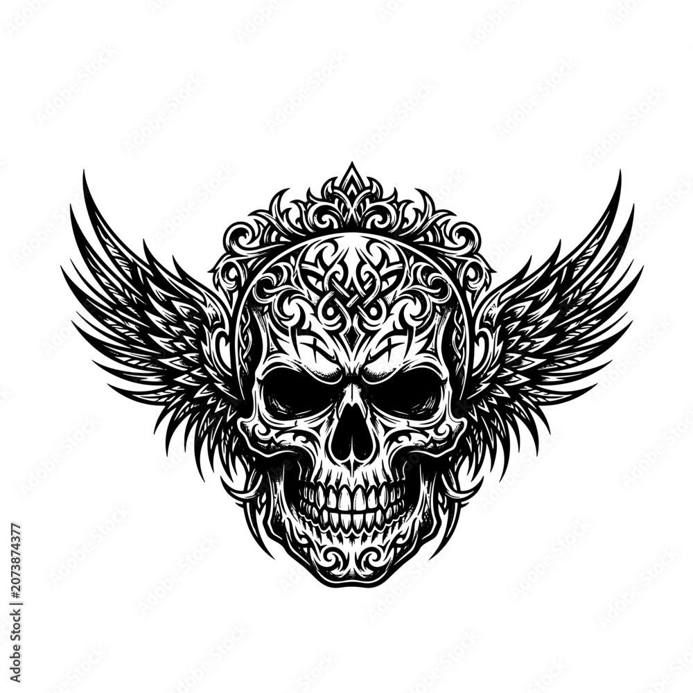 Fototapeta premium skull with wings