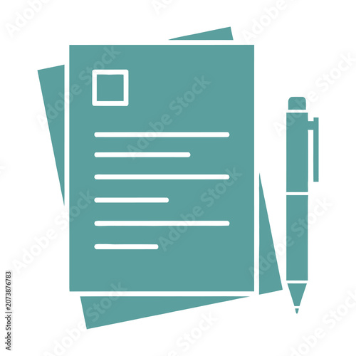Teal document icon with pen