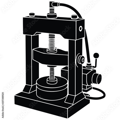 Fotografía Hydraulic press machine for industrial metal fabrication and compression job