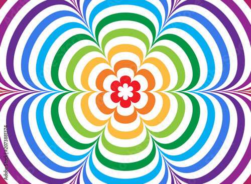 Psychedelic Radial Flower Illusion