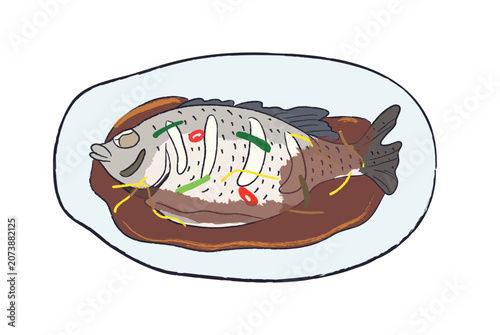 Taiwanese braised tilpia fish cuisine