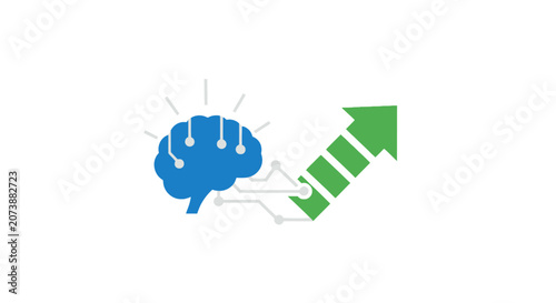 Brain with green arrow growth.