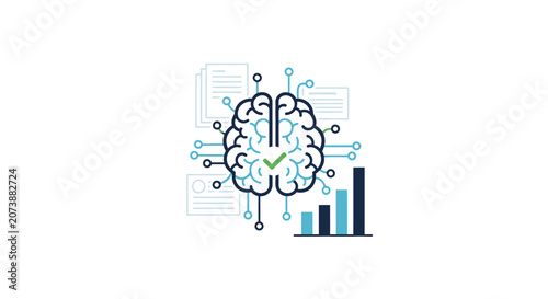 Brain circuit icon for data audit and reporting.