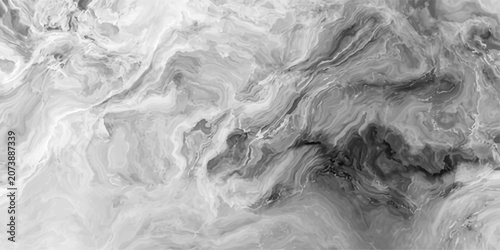 Schilderij op canvas Black and White Frozen Water Surface Texture with Ice and Frost Patterns, Winter