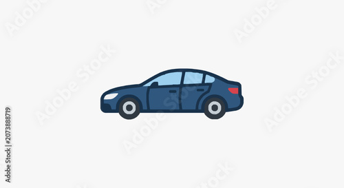 Modern Compact Sedan Car Illustration.