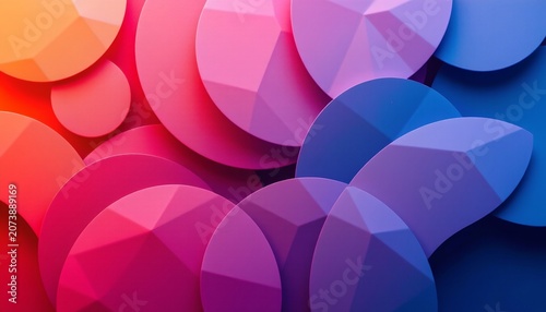 Vibrant Abstract Geometric Shapes Warm Cool Gradient