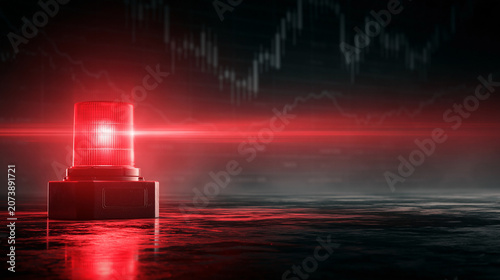 Red Warning Light on Abstra...