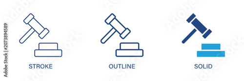 Tableau sur toile Law and legal icon with editable stroke, outline and solid styles