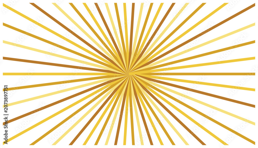 Fototapeta premium Golden sunburst background, radial lines emanating from center, vintage starburst pattern, abstract design.