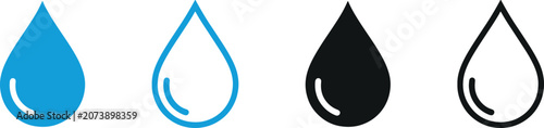 Foto Simple water drop icon, clean and minimalist symbol in black and outline very ef