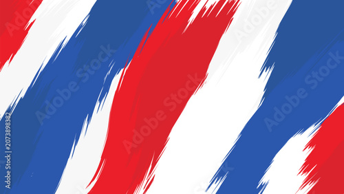 Foto Abstract blue, white and red brush strokes background, Suitable for England Nati