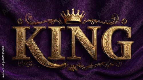 Luxe serif typography with gold gradient and regal embellishments