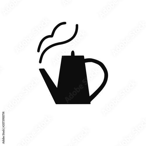 Hot Coffee Pot Icon for Beverage and Cafe