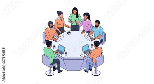 Group Meeting Vector Illustration
