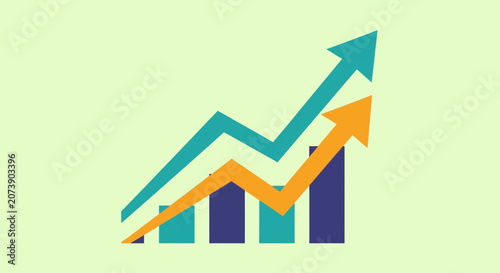 Growth Trends Bar Chart Vector Illustration