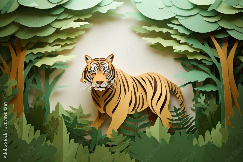 Fototapeta premium Tiger in the forest wildlife outdoors animal.