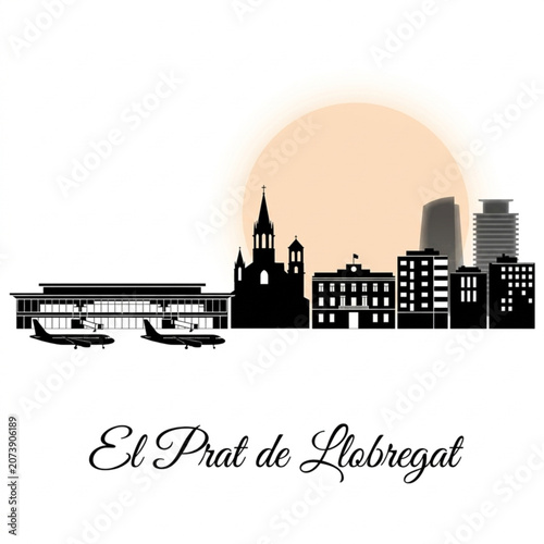 Photos ‎El Prat de Llobregat Spain Skyline Silhouette — A Barcelona Airport River Delta