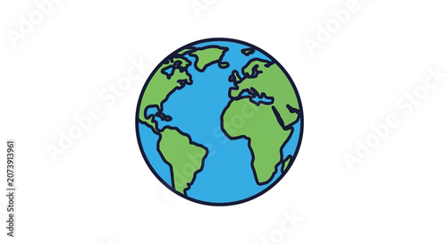 Εκτύπωση καμβά Global Earth Vector Illustration
