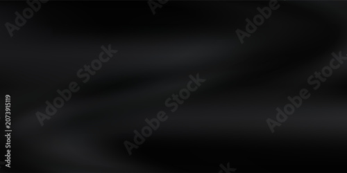 Black dark gray blue abstract elegant background. Drapery. Curtain. Fabric material. Soft folds. Wave stripe line. Gradient. Empty space. black background